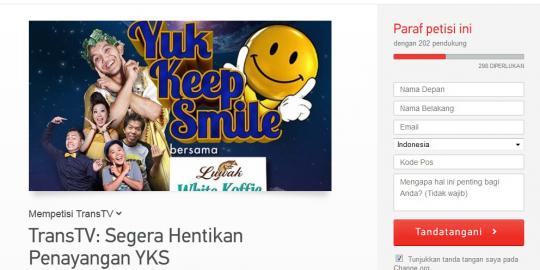 Ratusan orang teken petisi 'Hentikan Penayangan Yuk Keep Smile'