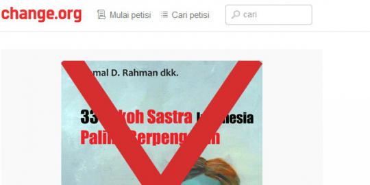 Muncul petisi stop peredaran buku '33 Tokoh Sastra'