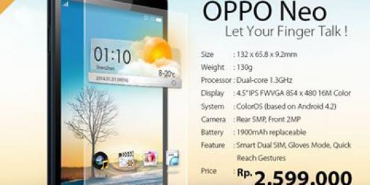 spek oppo neo 6