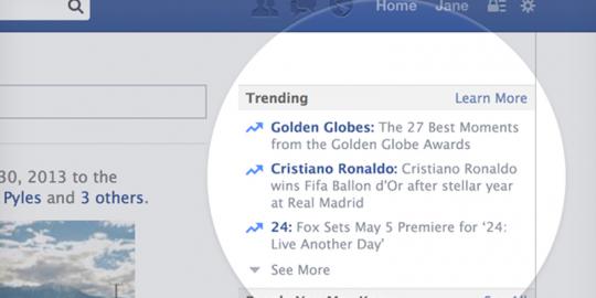 Trending Topic kini muncul juga di Facebook