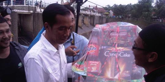 Pantau Kali Cipinang, Jokowi minta tanggul sementara dibangun