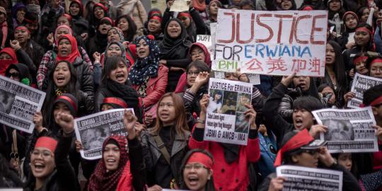 Para TKI di Hong Kong unjuk rasa tuntut keadilan bagi Erwiana