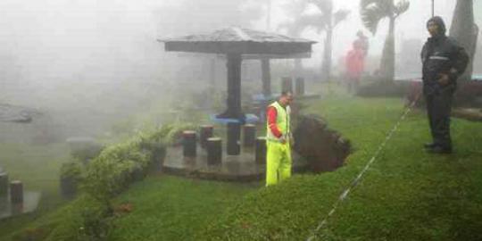 Longsor di Hotel Puncak Pass Cianjur sudah dua kali terjadi