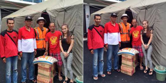 Neng Diva sebisanya bantu korban banjir