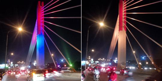 Indahnya Bandung kini lampu warna warni hiasi Jembatan 