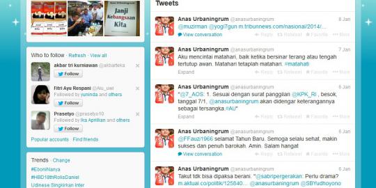 Siapa pemegang akun Twitter Anas?