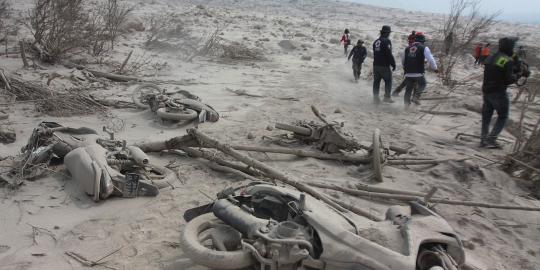 Suasana saat pencarian korban erupsi Gunung Sinabung