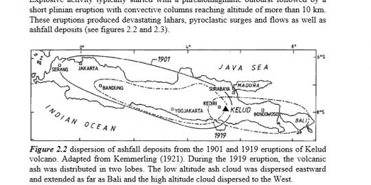 Sebaran abu vulkanik Kelud kali ini mirip letusan 1919