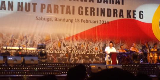 HUT ke-6 Gerindra di Bandung, Prabowo dan Aher tampak mesra