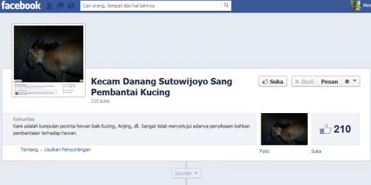 Fanpage kecam Danang pembantai kucing muncul di Facebook