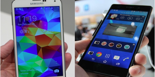 duel, samsung galaxy s5 vs sony xperia z2