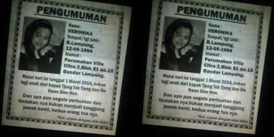 Beredar selebaran orang tua 'pecat' anak di Lampung