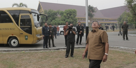 SBY pantau keadaan cuaca di Pekanbaru