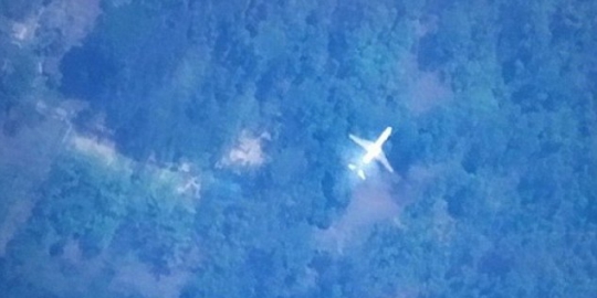 Foto citra satelit pesawat diduga MH370 terbang di atas hutan