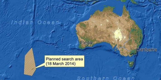 Ini lokasi penemuan 2 objek diduga puing MH370 di perairan Perth