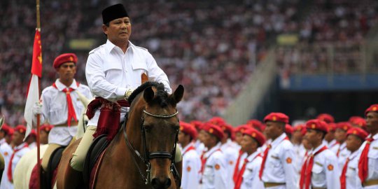 Gagahnya Prabowo Subianto, naik kuda pimpin kampanye Gerindra