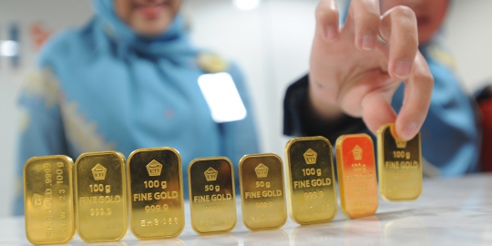Harga emas turun Rp 6.000 per gram