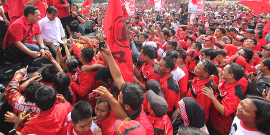 Megawati kampanye di Palembang, Jokowi di Cilegon