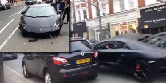 Detik-detik kecelakaan Lambo Aventador di tengah kota!