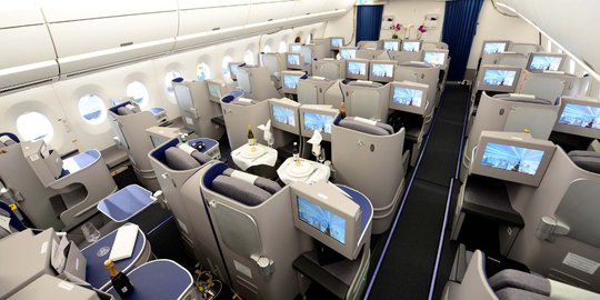 Mengintip kemewahan dan kenyamanan kabin pesawat Airbus A350 XWB