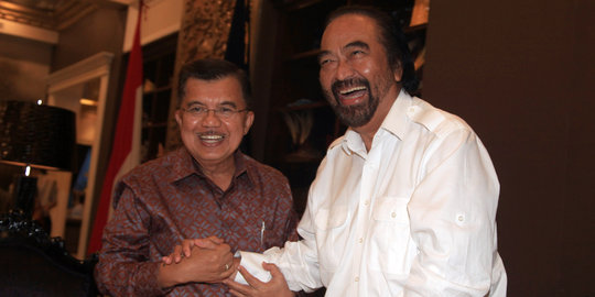 Keakraban Jusuf Kalla bertemu Surya Paloh di Kantor DPP Nasdem