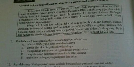 Profilnya muncul di soal UN, Jokowi merasa dijebak