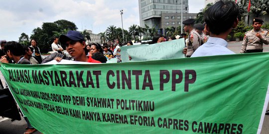 Massa PPP unjuk rasa tolak intervensi di internal partai