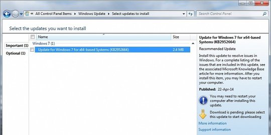 win7 location of microsoft update downloads