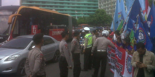 Demo buruh gelombang kedua, Sudirman-Thamrin macet