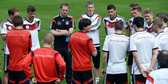 Latihan perdana tim 'Der Panzer' Jerman jelang Piala Dunia 2014