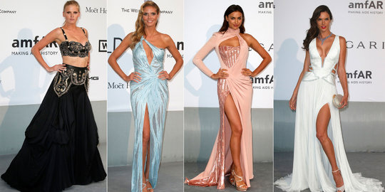 Pesona supermodel seksi di amfAR Festival Cannes