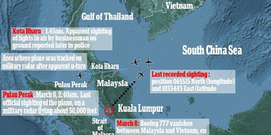 Malaysia rilis 45 halaman data satelit mentah MH370