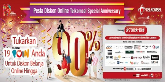Spesial ulang tahun Telkomsel, 21 e-Commerce gelar pesta diskon