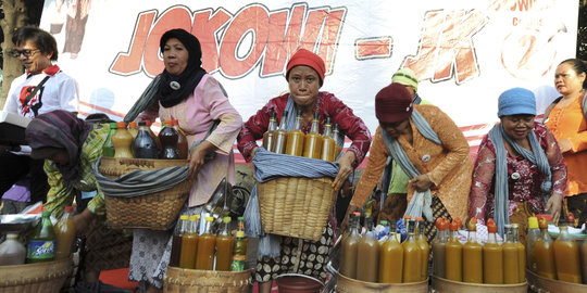 Aksi para penjual jamu gendong dukung Jokowi-JK