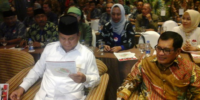 Prabowo sampaikan visi-misi di depan anak buah Nurdin Halid