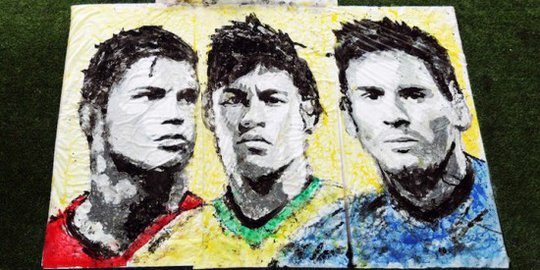 Gambar 3 superstar Piala Dunia 2014 ini dilukis dengan 