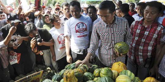 Blusukan ke Pasar Ciputat, Jokowi beli buah blewah