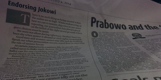 Harian The Jakarta Post nyatakan dukung Jokowi-JK