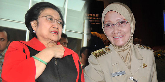 Beda kubu, Megawati & Rustriningsih hadiri debat capres terakhir