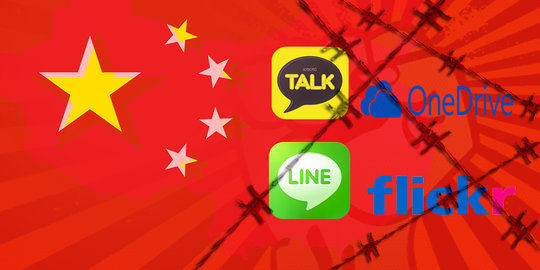 Line, KakaoTalk, Microsoft OneDrive dan Flickr tumbang di China
