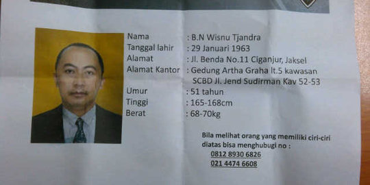 Polisi: Wisnu Tjandra akan kembali ke keluarganya saat Lebaran