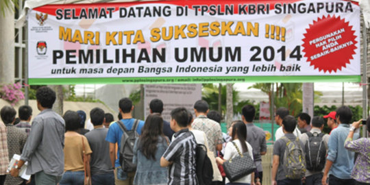 Antusias WNI di Singapura ikuti pencoblosan pilpres 2014