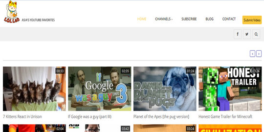 LOL Lah, website yang berisikan video-video lucu dari YouTube
