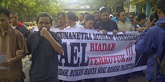Kutuk agresi Israel, Tuna Netra di Bandung gelar long march