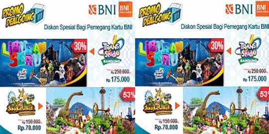 BNI sebar banyak diskon tiket wisata di DealGoing.com