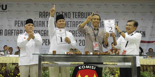 Suara di Jatim: Prabowo-Hatta 46,83 %, Jokowi-JK 53,17 %