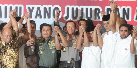 Deklarasi damai Panglima TNI & Kapolri untuk pengumuman Pilpres