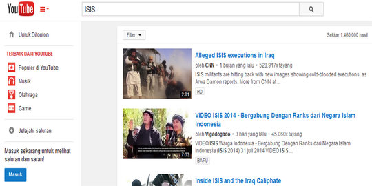 Kemkominfo akan blokir video terkait ISIS di YouTube