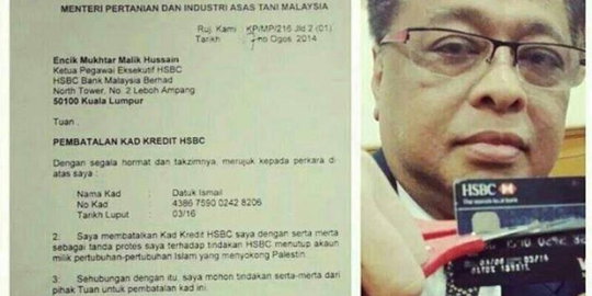 Dukung Palestina, menteri Malaysia gunting kartu kredit HSBC