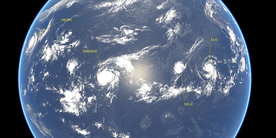 Terlihat satelit, 4 badai dahsyat tengah hantam samudra Pasifik